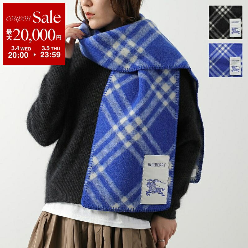【最大2万円OFFクーポン対象・3/4-20時～】BURBERRY バーバリー マフラー MU TRI BAR CHK WO SCF 8114301 8114302 レディース メンズ ウール チェック柄 カラー2色【dc_kikaku】