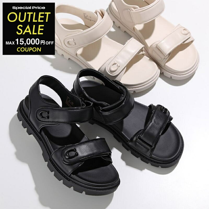【6,000円OFFクーポン対象・3/19-18時～】COACH コーチ サンダル BRYNN LTH SANDAL CS094 レディース ブリン ストラップサンダル フラット レザー シューズ 靴 カラー2色【outlet】