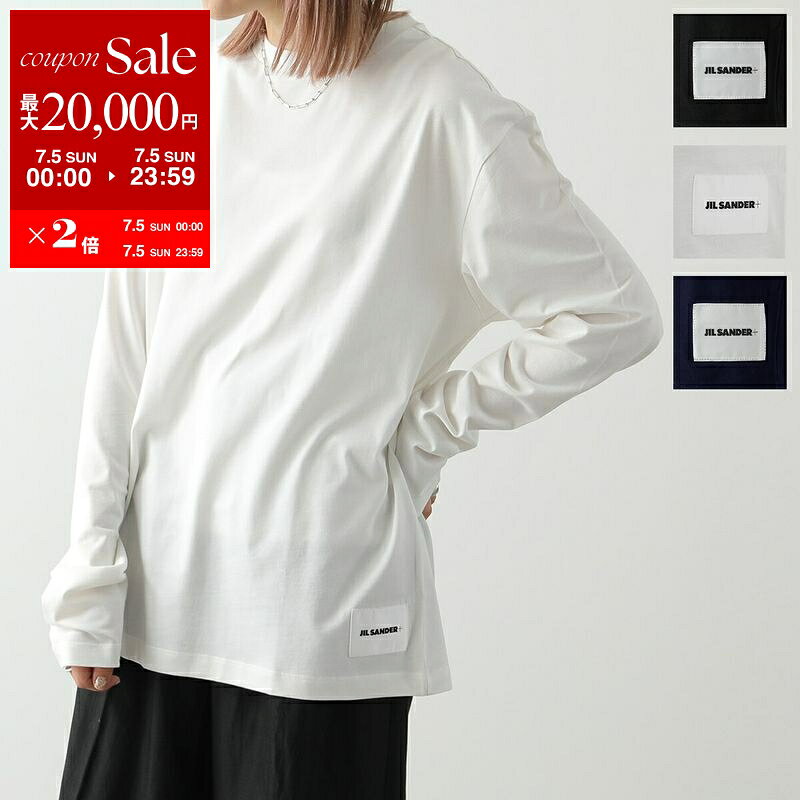 【最大2万円OFFクーポン対象・7/5限定】JIL SANDER+ ジルサンダー プラス 長袖 Tシャツ 【1枚単品】 J47GC0002 J45048 レディース クルーネック カットソー ロンT ロゴラベル コットン カラー3色【dc_kikaku】