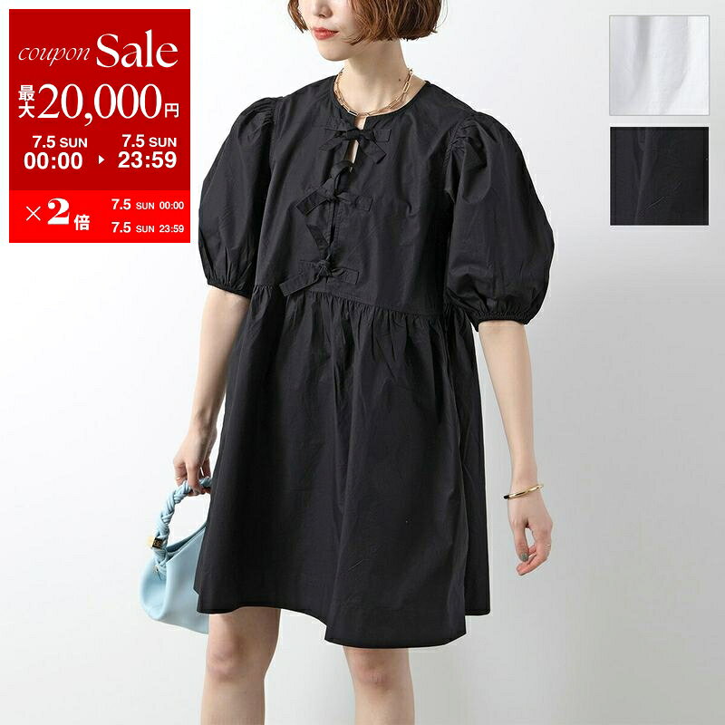 【最大2万円OFFクーポン対象・7/5限定】GANNI ガニー ワンピース Cotton Poplin Ti...