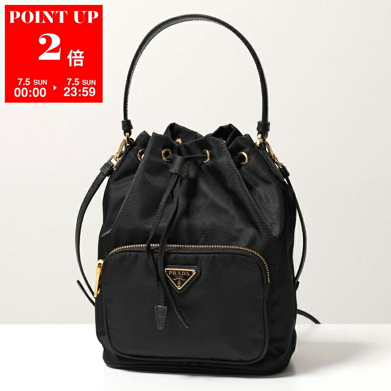 PRADA Prada Shoulder Bag 1BH038 OOO RV44 Women's Nylon Drawstring Duet Fabric Handbag Bag F0002/NERO 1BH038RV44F0002