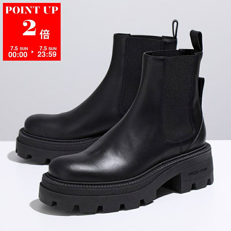 Sergio Rossi SR MILLA Short Boots B04840 MMV120 Women's Booties Side Gore Leather Shoes 1000/NERO