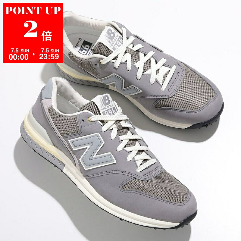 New Balance MG996GY2 Golf Sneakers for Men, Low-Cut, NB Logo, Waterproof, Nubuck Mesh, Grey