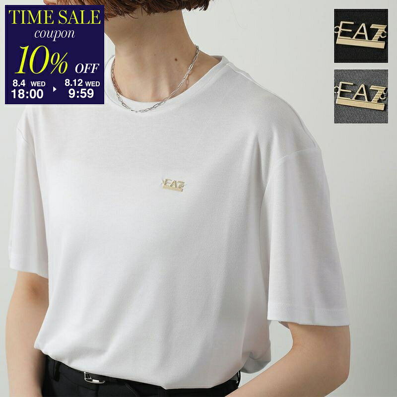 【10％OFFクーポン対象・8/12-9時59分迄】EA7 EMPORIO ARMANI エアセッテ エンポリオアルマーニ Tシャツ 7W000189 AF13919 レディース 半袖 クルーネック カットソー メタルロゴ カラー3色【cp_ten】
