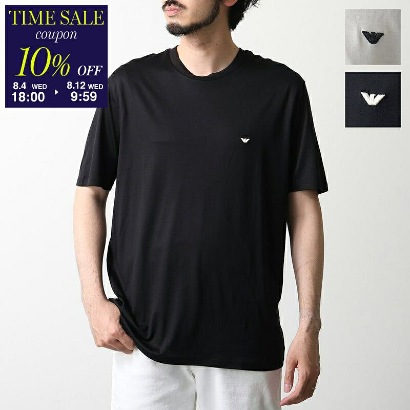 【10％OFFクーポン対象・8/12-9時59分迄】EMPORIO ARMANI エンポリオアルマーニ Tシャツ EM004592 AF13747 メンズ リヨセル混紡ジャージー イーグル レリーフ刺繍【cp_ten】