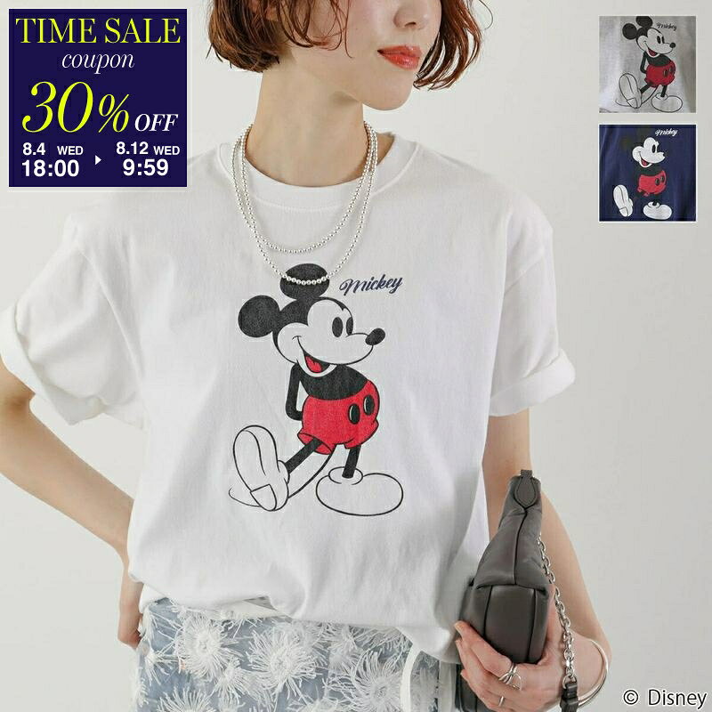 【30％OFFクーポン対象・8/12-9時59分迄】GOODROCKSPEED グッドロックスピード 半袖Tシャツ / Disney / MICKEY MOUSE / DESING T-SHIRT / ディズニー / ミッキーマウス / 25FDS002W レディース カットソー カラー3色【cp_thirty】