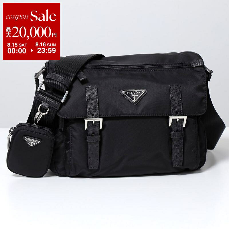 【最大2万円OFFクーポン対象・8/15～8/16限定】PRADA プラダ ショルダーバッグ 1BD953 B1M RV44 レディース Re-Nylon リナイロン トライアングルロゴ ポーチ付き クロスボディ 鞄 F0002/NERO