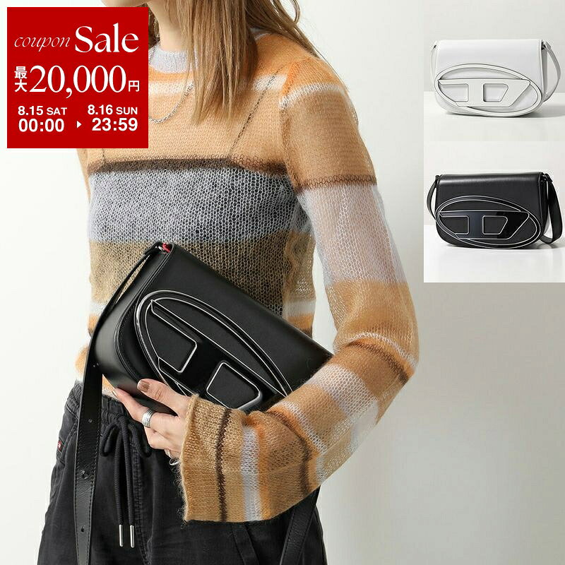 【最大2万円OFFクーポン対象・8/15～8/16限定】DIESEL ディーゼル クロスボディバッグ 1DR M X09568 PR818 レディース ショルダーバッグ レザー オーバルD メタルロゴ 鞄 カラー2色 X09568PR818