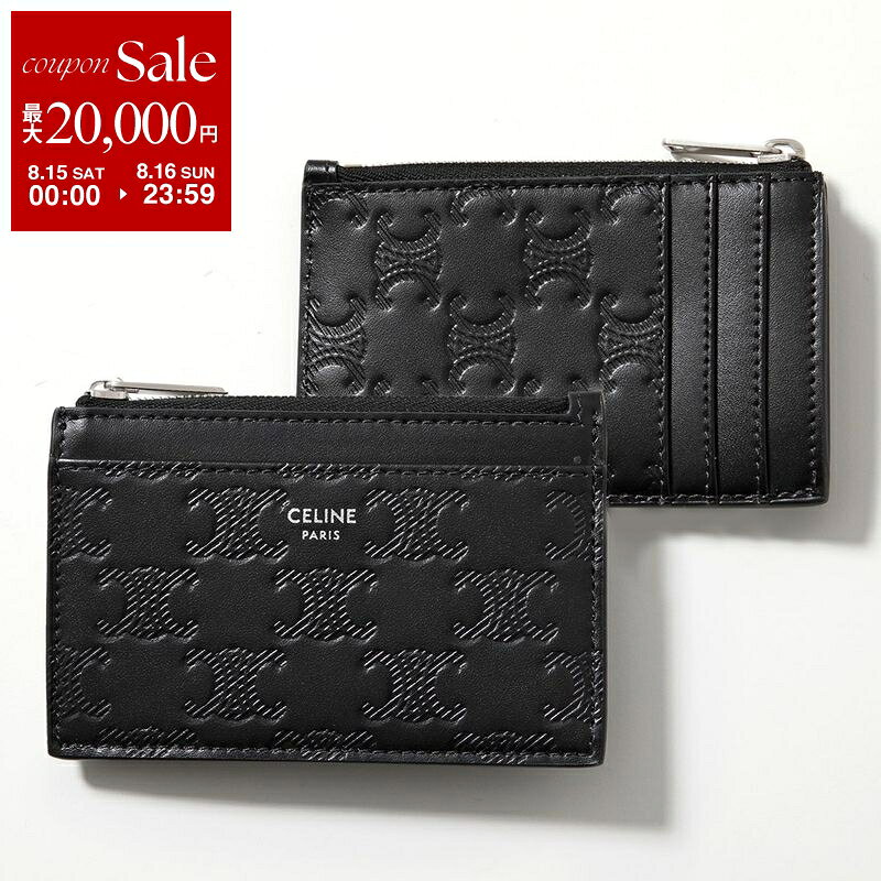 【最大2万円OFFクーポン対象・8/15～8/16限定】CELINE セリーヌ コインケース カードケース 10F993FQD.38SI メンズ レディース トリオンフ フラグメントケース 小銭入れ ミニ財布 レザー Black