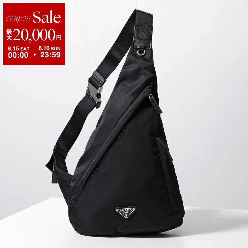 【最大2万円OFFクーポン対象・8/15～8/16限定】PRADA プラダ ショルダーバッグ Re-Nylon リナイロン 2VZ092 OMO 2DMG メンズ レザー ボディバッグ トライアングルロゴ 鞄 F0002/NERO 2VZ092_2DMG_F0002_V_OMO