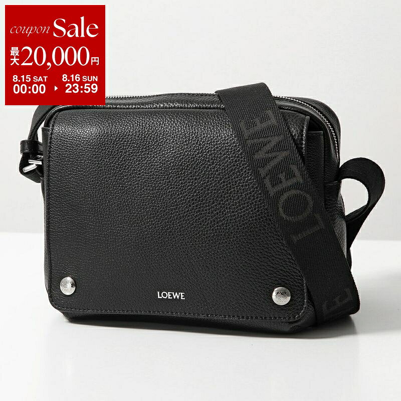 【最大2万円OFFクーポン対象・8/15～8/16限定】LOEWE ロエベ ショルダーバッグ PEBBLE MESSENGER ペブル メッセンジャー BANBA73X05 メンズ レザー アナグラム クロスボディ 鞄 1100/BLACK