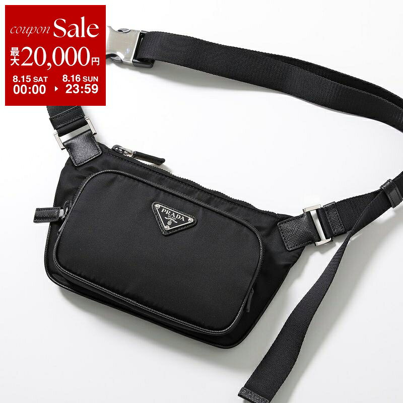 【最大2万円OFFクーポン対象・8/15～8/16限定】PRADA プラダ ショルダーバッグ 2VH128 2DMH メンズ Re-Nylon クロスボディ ボディバッグ ベルトバッグ トライアングルロゴ 鞄 F0002/NERO