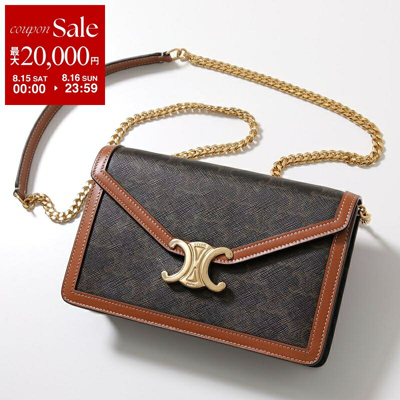 【最大2万円OFFクーポン対象・8/15～8/16限定】CELINE セリーヌ ショルダーバッグ Margo マーゴ 10L462DQB.04LU レディース チェーンウォレット トリオンフキャンバス クラッチ ポシェット 鞄 Tan