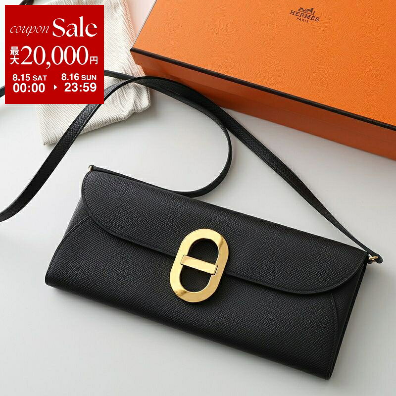 【最大2万円OFFクーポン対象・8/15～8/16限定】HERMES エルメス ショルダーウォレット マイヨントゥーゴー MAILLON TO GO エプソン H084021 レディース Chaine d'Ancre ショルダーバッグ K刻印 GD金具 鞄 NOIR ノワール ブラック ゴールド金具