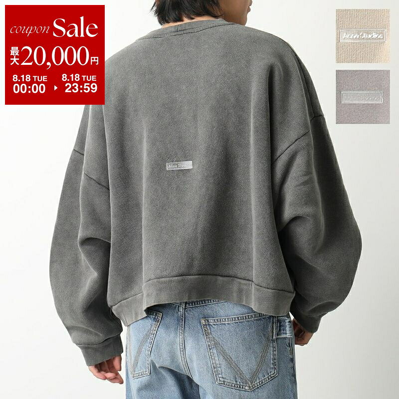 【最大2万円OFFクーポン対象・8/18限定】Acne Studios アクネストゥディオズ トレーナー CI0137 FN-UX-SWEA000017 メンズ スウェット クルーネック ガーメントダイ ラバーロゴパッチ カラー4色