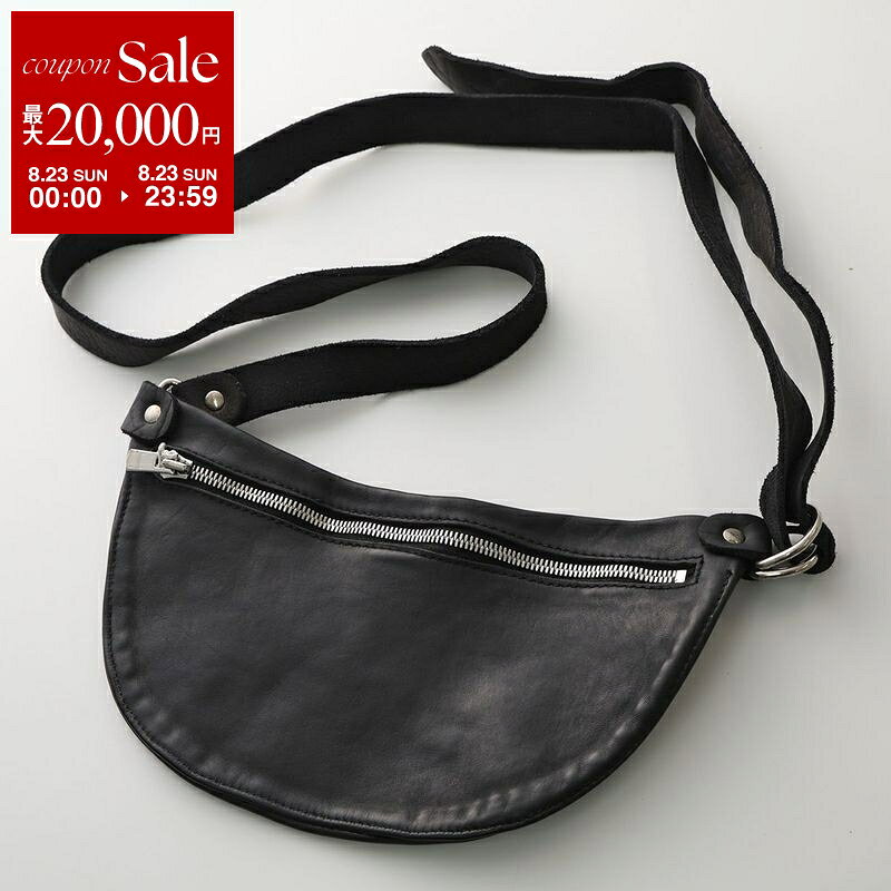 [Up to ¥20,000 OFF Coupon Available - Limited Time Offer until August 23rd] GUIDI Soft Horse Full Grain Small Leather Belt Bag (Q100) - Men's Bag BLKT