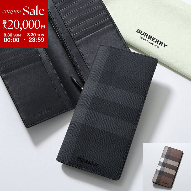【最大2万円OFFクーポン対象 8/30限定】BURBERRY バーバリー 二つ折り長財布 CAVENDISH 8070199 8052803 メンズ 小銭入れあり ロンドンチェック ロゴ