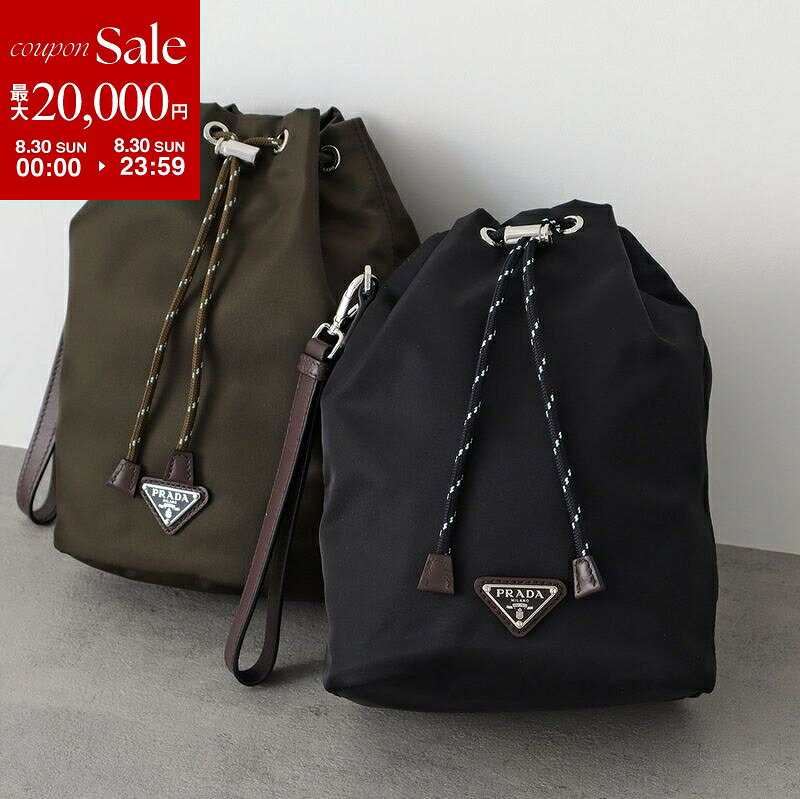【最大2万円OFFクーポン対象 8/30限定】PRADA プラダ ポーチ SPEEDROCK スピードロック 2NE067 2HE1 メンズ Re-Nylon リナイロン 巾着バッグ リストレット付き トライアングルロゴ クラッチバッグ 鞄 カラー3色 2NE067_2HE1_F0007