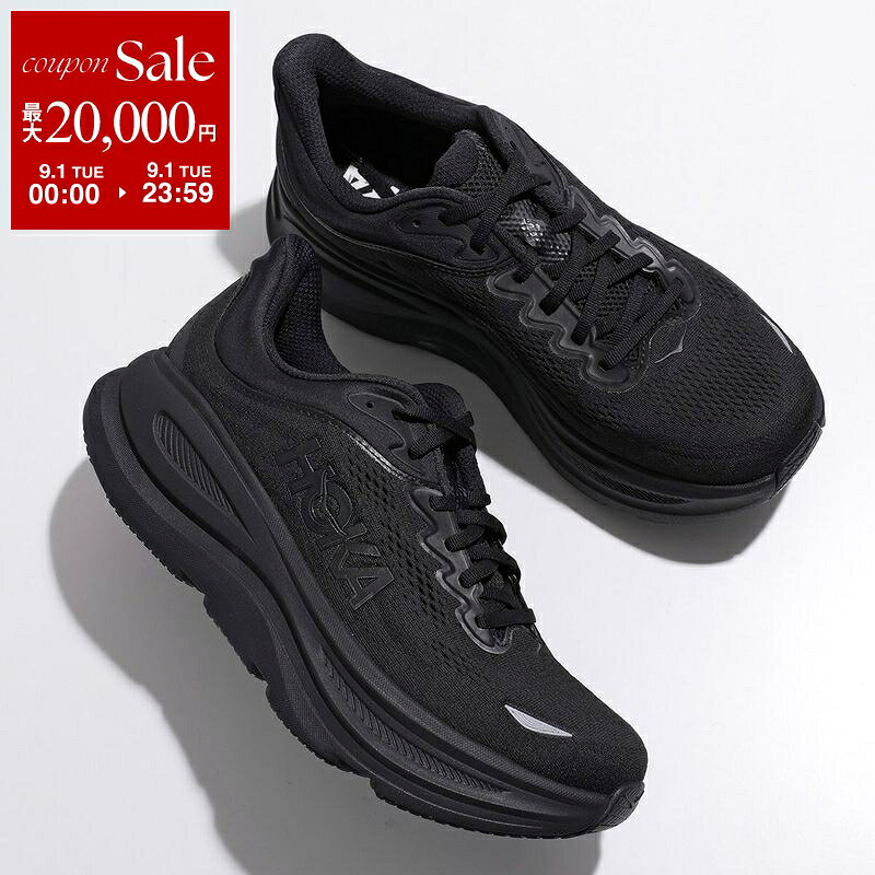 HOKA ONE ONE ホカ オネオネ スニーカー M Bondi 9 ボンダイ 1162011 BBLC メンズ ローカット レースアップ シューズ ロゴ 軽量 靴 ブラック