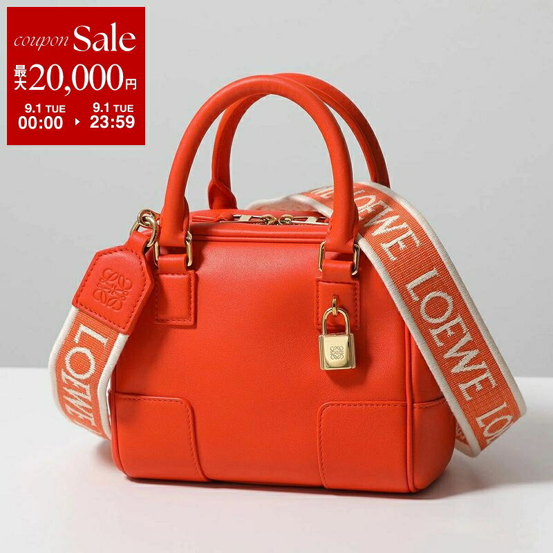 【カラー限定特価】LOEWE ロエベ ショルダーバッグ AMAZONA 16 SQUARE アマソナ スクエア A039N21X01 レディース アナグラム レザー ハンドバッグ 鞄 9100/ORANGE
