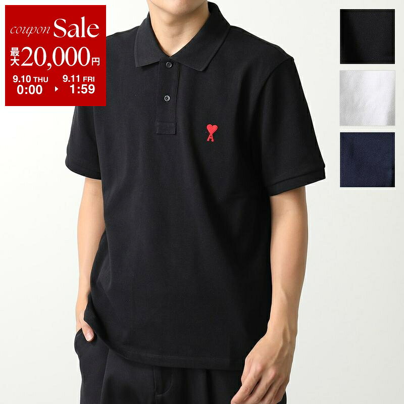 【最大2万円OFFクーポン対象・9/10～9/11-1:59迄】ami paris アミパリス ポロシャツ AMI DE COEUR BFUPL001.760 メンズ 半袖 コットン 鹿の子 ロゴ刺繍【dc_kikaku】