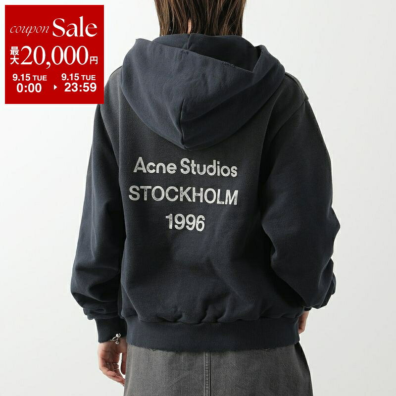 【最大2万円OFFクーポン対象・9/15限定】Acne Studios アクネストゥディオズ パーカー FN-UX-SWEA000020 CI0136 レディース スウェット プルオーバー 長袖 ロゴ 900/Black