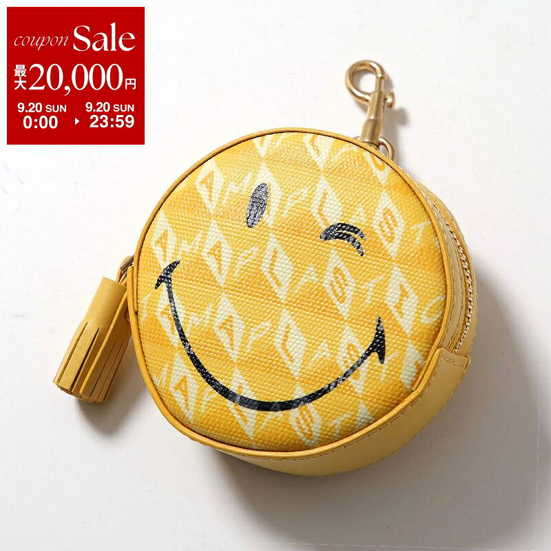 【最大2万円OFFクーポン対象・9/20限定】ANYA HINDMARCH アニヤハインドマーチ イヤホンポーチ I AM A Plastic Bag 205825 194266 レディース ミニポーチ スマイリー ウィンク チャーム Yellow/Lemon 5050925205825【dc_kikaku】