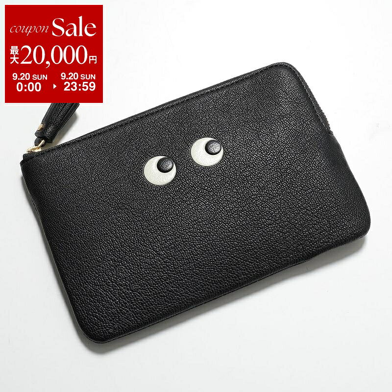 【最大2万円OFFクーポン対象・9/20限定】ANYA HINDMARCH アニヤハインドマーチ ポーチ Loose Pocket Eyes アイズ ルース ポケット 193634 レディース 小物入れ レザー Black 5050925193634【dc_kikaku】