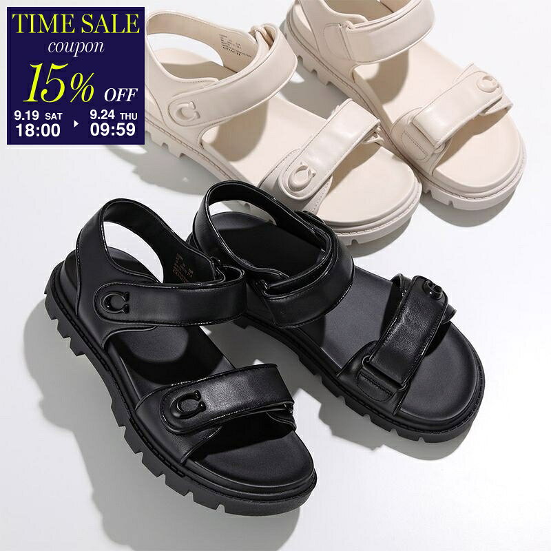 【15％OFFクーポン対象・9/19-18時～】COACH コーチ サンダル BRYNN LTH SANDAL CS094 レディース ブリン ストラップサンダル フラット レザー シューズ 靴 カラー2色【cp_fifte】