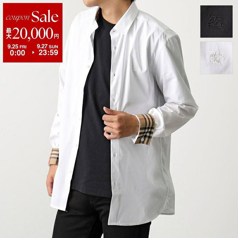 【最大2万円OFFクーポン対象・9/25～9/27限定】BURBERRY バーバリー シャツ SHERFIELD 8071465 8071799 メンズ 長袖 ストレッチ コットン 刺繍 カラー2色