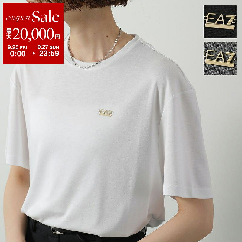【最大2万円OFFクーポン対象・9/25～9/27限定】EA7 EMPORIO ARMANI エアセッテ エンポリオアルマーニ Tシャツ 7W000189 AF13919 レディース 半袖 クルーネック カットソー メタルロゴ カラー3色