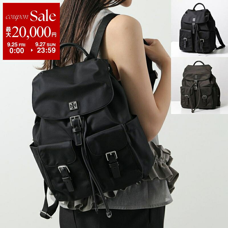 【最大2万円OFFクーポン対象・9/25～9/27限定】TORY BURCH トリーバーチ バックパック ヴァージニア 169165 レディース ナイロン リュック ロゴメタル フラップ付き 鞄