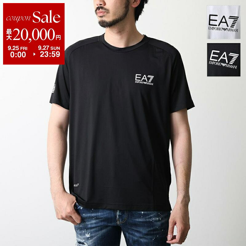 【最大2万円OFFクーポン対象・9/25～9/27限定】EA7 EMPORIO ARMANI エアセッテ エンポリオアルマーニ Tシャツ 8NPT22 PJEMZ メンズ 半袖 カットソー VENTUS7 クルーネック ストレッチ カラー2色