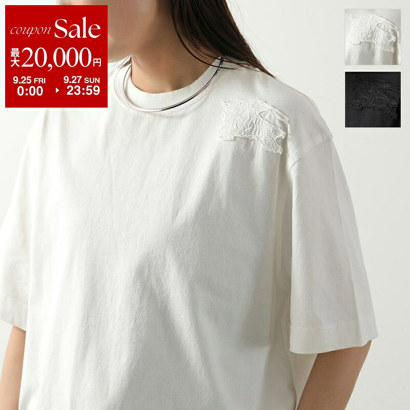 【最大2万円OFFクーポン対象・9/25～9/27限定】BURBERRY バーバリー Tシャツ ES24-WW-FOR 8084966 8084969 レディース コットン ナイト刺繍 パッチ 半袖 クルーネック カットソー
