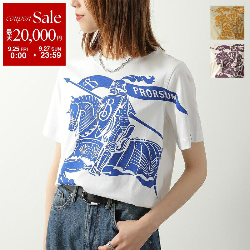 【最大2万円OFFクーポン対象・9/25～9/27限定】BURBERRY バーバリー Tシャツ 8096229 8096376 8096379 レディース コットン ナイト プリント クルーネック 半袖 カットソー