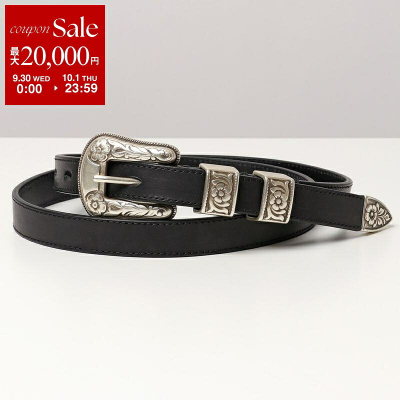 【最大2万円OFFクーポン対象・9/30～10/1限定】J&M DAVIDSON ベルト ウエスタンバックル WESTERN BUCKLE 20MM BWST-0XX-AN20 レディース プンターレ レザー 999S/BLACK