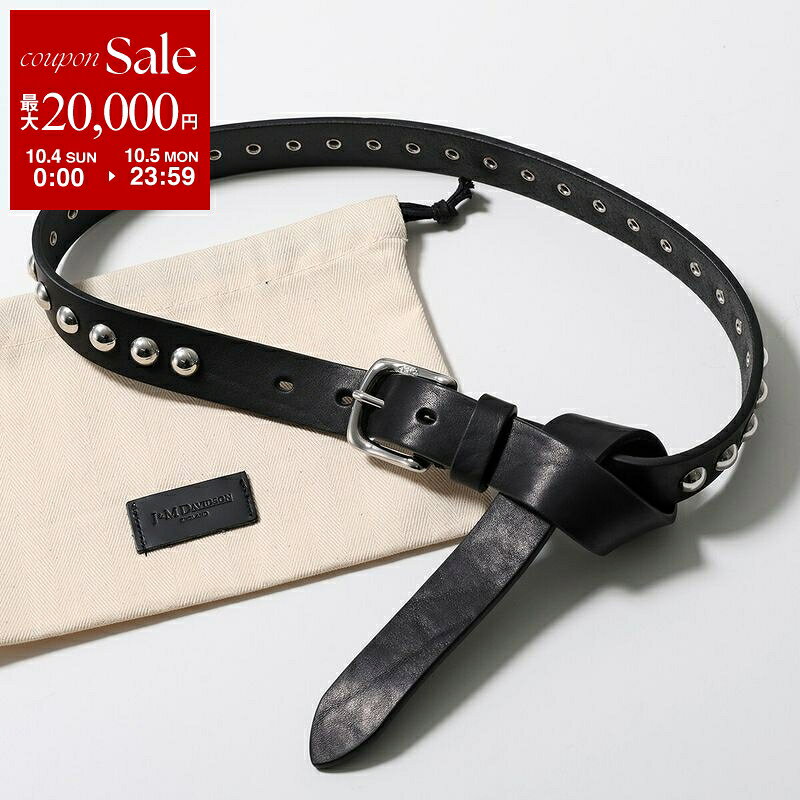 【最大2万円OFFクーポン対象・10/4～10/5限定】J&M DAVIDSON ジェイアンドエム デヴィッドソン ベルト DOME RIVETS BELT 25MM ドーム リベット BDSD-1XX-AN25 レディース レザー スタッズ 999S/BLACK【dc_kikaku】