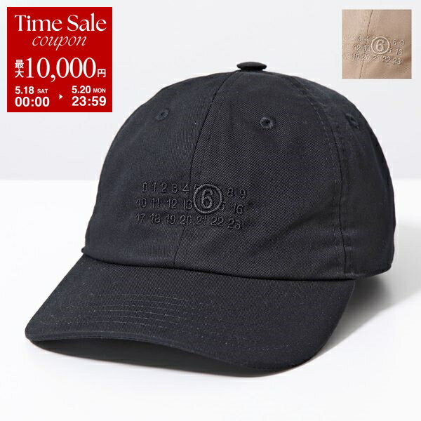 MM6 エムエムシックス メゾンマルジェラ ベースボールキャップ SH0TC0002 S78611 メンズ ナンバリングロゴ刺繍 帽子 カラー2色