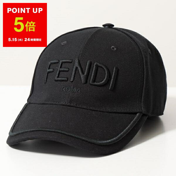 FENDI フェンディ ベースボールキャップ FXQ969 APWK メンズ ロゴ 刺繍 コットン 帽子 F0QA1/BLACK