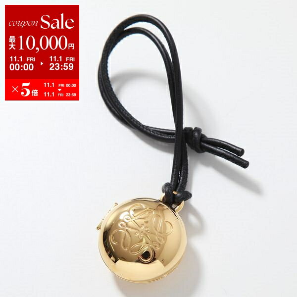 ロエベ バッグ（レディース） LOEWE ロエベ バッグチャーム ANAGRAM PEBBLE LOCKET CHARM アナグラム ぺブル ロケット C621232XFX レディース キーホルダー 8133/GOLD/BLACK 【po_fivee】