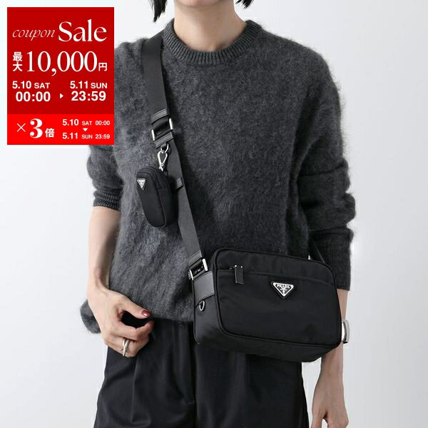 PRADA プラダ ショルダーバッグ 1BC167 B1M RV44 レディース Re-Nylon リナイロン トライアングルロゴ ポーチ付き クロスボディ 鞄 F0002/NEROのサムネイル