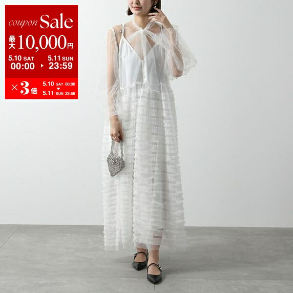 Sister Jane シスタージェーン ワンピース LAKESIDE PEARL LACE MIDI DRESS DR2128 レディース パール チュール ドレス マキシ丈 WHT/Pearl-White【po_sannn】のサムネイル