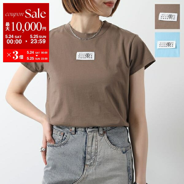 【5/24～5/25限定ポイント3倍】 MM6 エムエムシックス メゾンマルジェラ Tシャツ S52GC0326 S24312 レディース 半袖 カットソー クルーネック ナンバリング ロゴT カラー2色【po_sannn】【dc_kikaku】のサムネイル