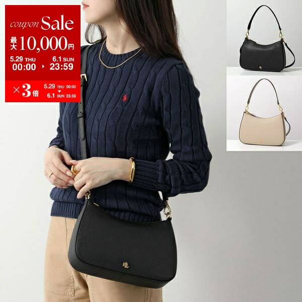 【5/29～6/1限定ポイント3倍】Lauren Ralph Lauren ローレンラルフローレン ショルダーバッグ DANNI MEDIUM ミディアム 431883768 レディース クロスハッチ レザー ハンドバッグ 鞄 カラー2色【po_sannn】