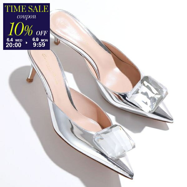 Gianvito Rossi ジャンヴィトロッシ ミュール JAIPUR MULE 55 G93009 55RIC MET レディース サンダル ジェムストーン 5.5cm 靴 METAL-SILVER【cp_ten】のサムネイル