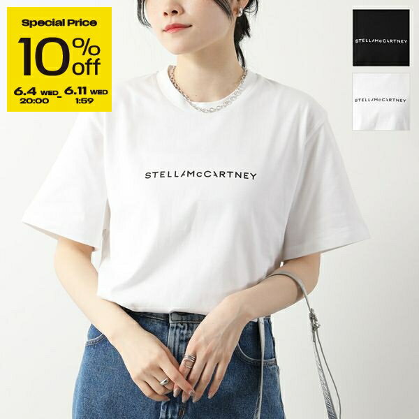 STELLA McCARTNEY ステラマッカートニー Tシャツ 6J0158 3SPY48 レディース 半袖 クルーネック カットソー コットン ロゴT オーバーサイズ カラー2色【po_fivee】【ss_ten】のサムネイル