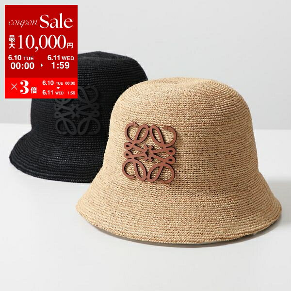 LOEWE ロエベ バケットハット ANAGRAM アナグラム K820HB1X15 K820HB1X36 レディース ラフィア×レザー 麦わら帽子 カラー2色のサムネイル