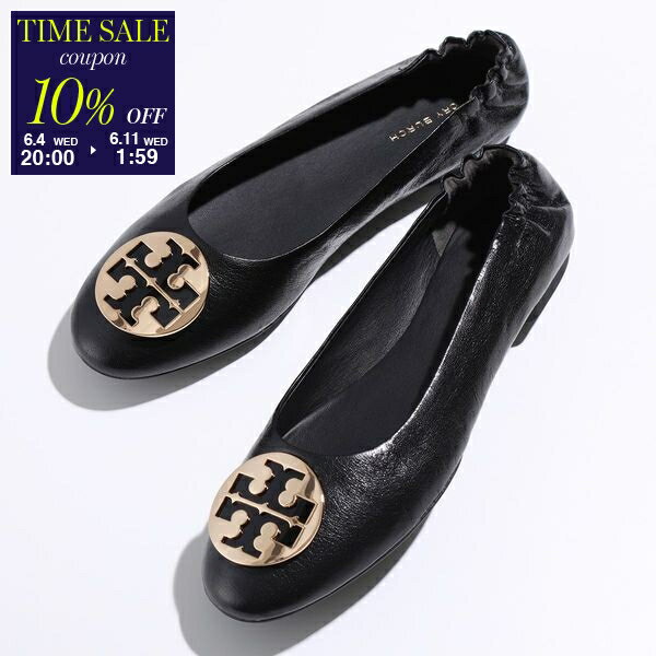 【10/5限定！2人に1人が当選！エントリーで最大100％ポイントバック】TORY BURCH トリーバーチ パンプス CLAIRE BALLET クレア バレエ 147379 レディース レザー バレエシューズ ダブルT ロゴ 靴 BLACK/BLACK/GOLD/001【po_jyuuu】 【cp_ten】のサムネイル