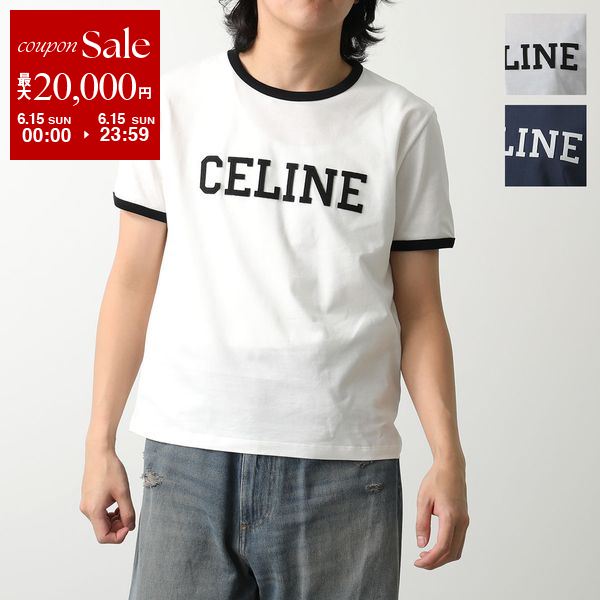 CELINE セリーヌ Tシャツ RX02R507Z.01QF メンズ 半袖 カットソー クルーネック コットン ロゴパッチ ホワイト【dc_kikaku】のサムネイル