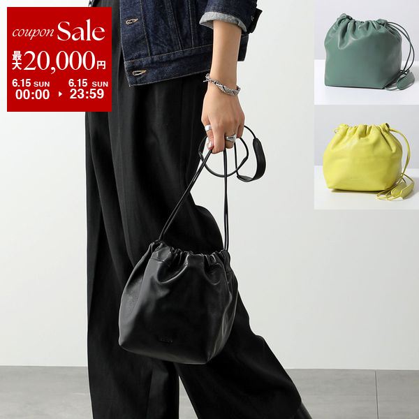 【8/25限定！2人に1人が当選！エントリーで最大100％ポイントバック】JIL SANDER ジルサンダー ドローストリングバッグ DUMPLING J07WG0027 P4846 レディース クロスボディ 巾着バッグ レザー ロゴ 鞄 カラー3色のサムネイル